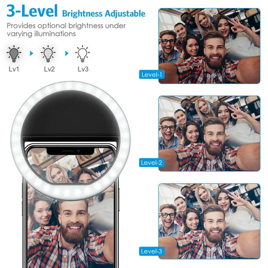 LED Selfie Light Ring w/ USB Charge