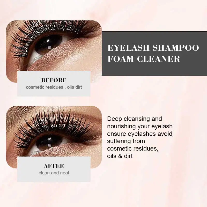 CNKESS Eyelash Shampoo & Brush Set – Gentle Foam Cleanser for Extensions